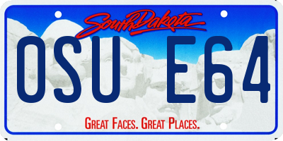 SD license plate 0SUE64