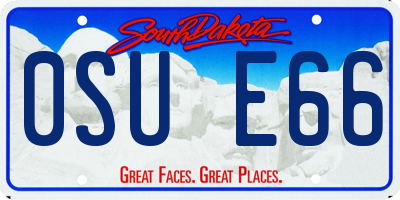SD license plate 0SUE66