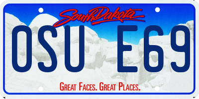 SD license plate 0SUE69