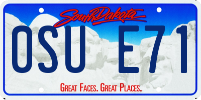 SD license plate 0SUE71