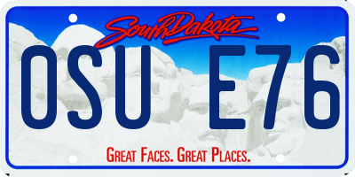 SD license plate 0SUE76