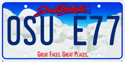 SD license plate 0SUE77