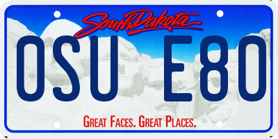 SD license plate 0SUE80