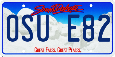 SD license plate 0SUE82