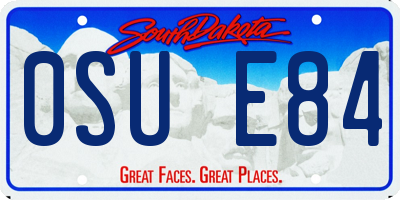 SD license plate 0SUE84