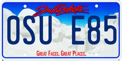 SD license plate 0SUE85