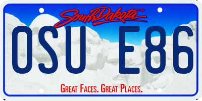 SD license plate 0SUE86