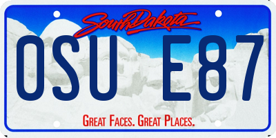 SD license plate 0SUE87