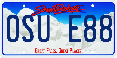 SD license plate 0SUE88