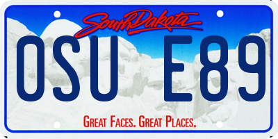 SD license plate 0SUE89