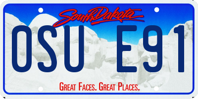 SD license plate 0SUE91