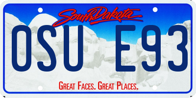 SD license plate 0SUE93