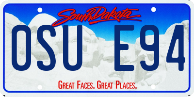 SD license plate 0SUE94