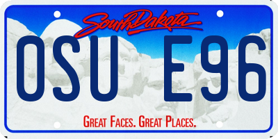 SD license plate 0SUE96