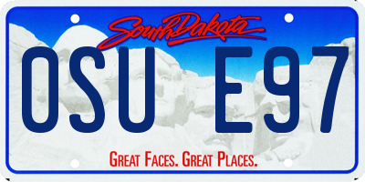 SD license plate 0SUE97