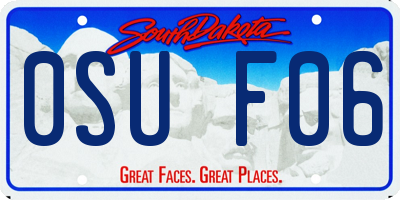 SD license plate 0SUF06