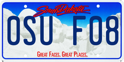 SD license plate 0SUF08