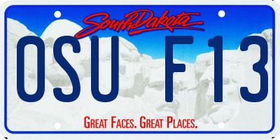 SD license plate 0SUF13