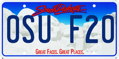 SD license plate 0SUF20