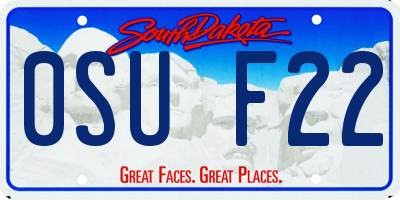 SD license plate 0SUF22