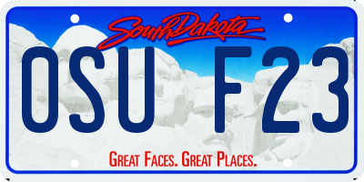 SD license plate 0SUF23