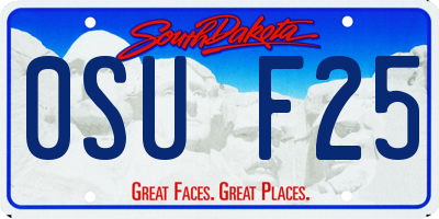 SD license plate 0SUF25