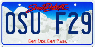 SD license plate 0SUF29