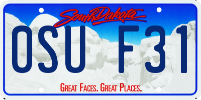SD license plate 0SUF31