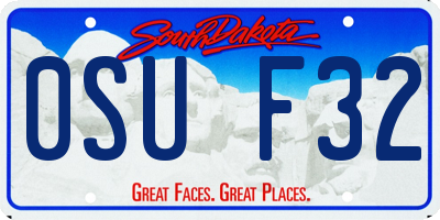 SD license plate 0SUF32
