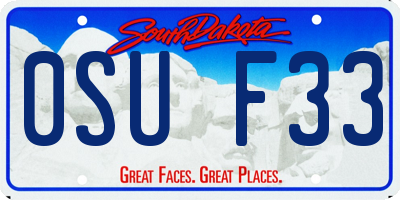 SD license plate 0SUF33