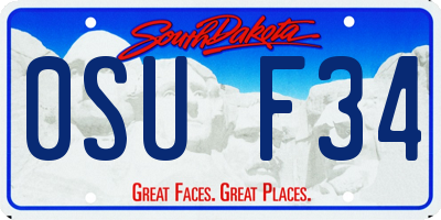SD license plate 0SUF34