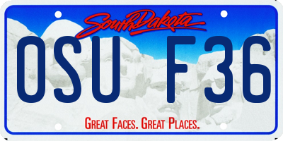 SD license plate 0SUF36