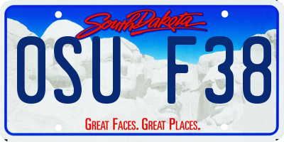 SD license plate 0SUF38