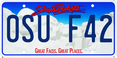 SD license plate 0SUF42