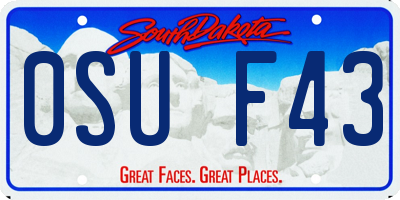 SD license plate 0SUF43
