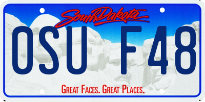 SD license plate 0SUF48