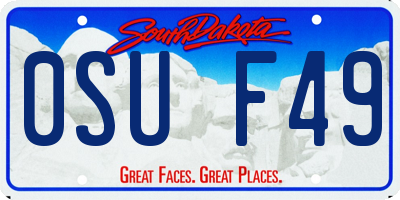 SD license plate 0SUF49