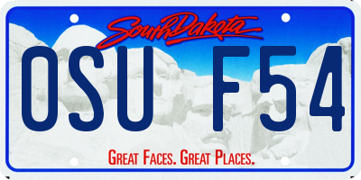 SD license plate 0SUF54