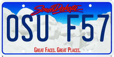 SD license plate 0SUF57