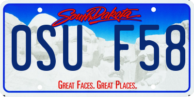 SD license plate 0SUF58