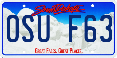 SD license plate 0SUF63