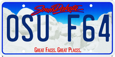 SD license plate 0SUF64