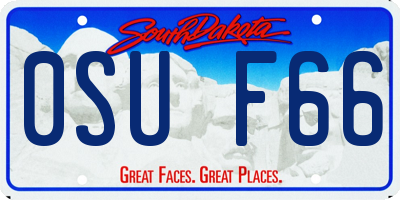 SD license plate 0SUF66