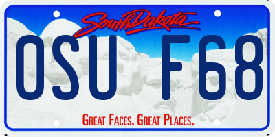 SD license plate 0SUF68