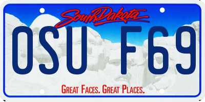 SD license plate 0SUF69