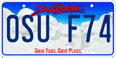 SD license plate 0SUF74