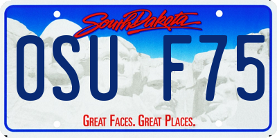 SD license plate 0SUF75