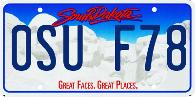 SD license plate 0SUF78