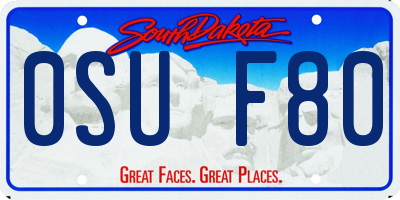 SD license plate 0SUF80