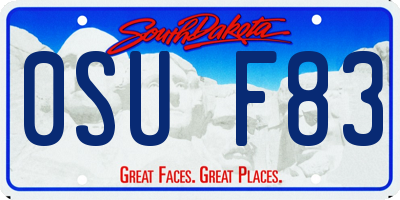 SD license plate 0SUF83